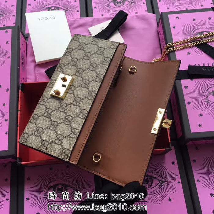 GUCCI古馳 歐洲正品原單 padlock系列 最新二折款 爆款鏈條皮夾 453506 pvc黑皮 WTG1186